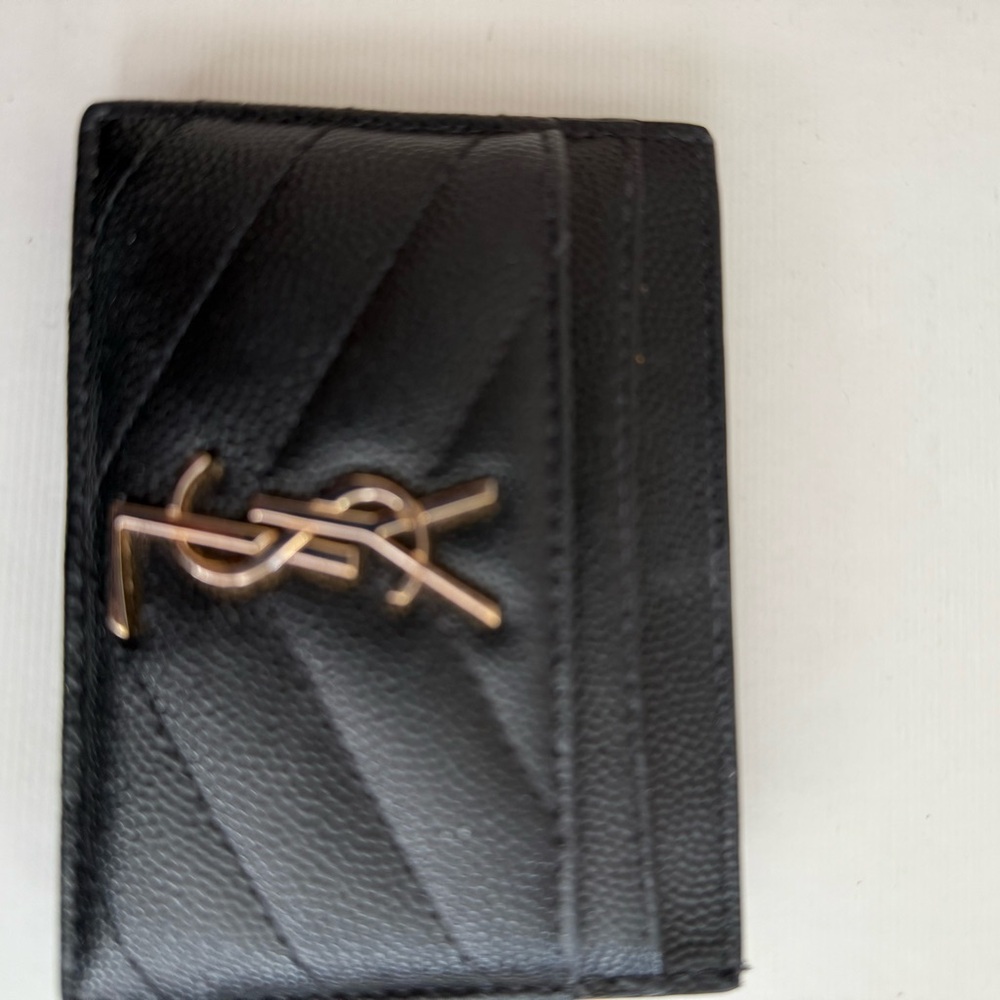 Yves Saint Laurent Black Leather Card Holder